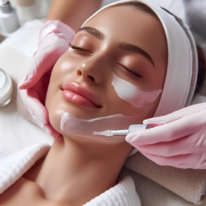 una mascarilla facial dentro de un proceso de Día Spa facial | Masaje de Relajación-Lifting de Pestañas y Porcelanización Facial